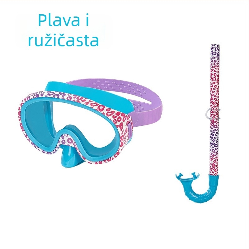Set maske za ronjenje s antifog lećama, potpuno suhi snorkel, maska velikog okvira s integriranim nosnim zaštitnikom