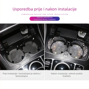 Yannina silikonska podloga za čašu u automobilu s kristalima, protuklizna, pretinac za pohranu, model Yue, podrijetlo Guangzhou