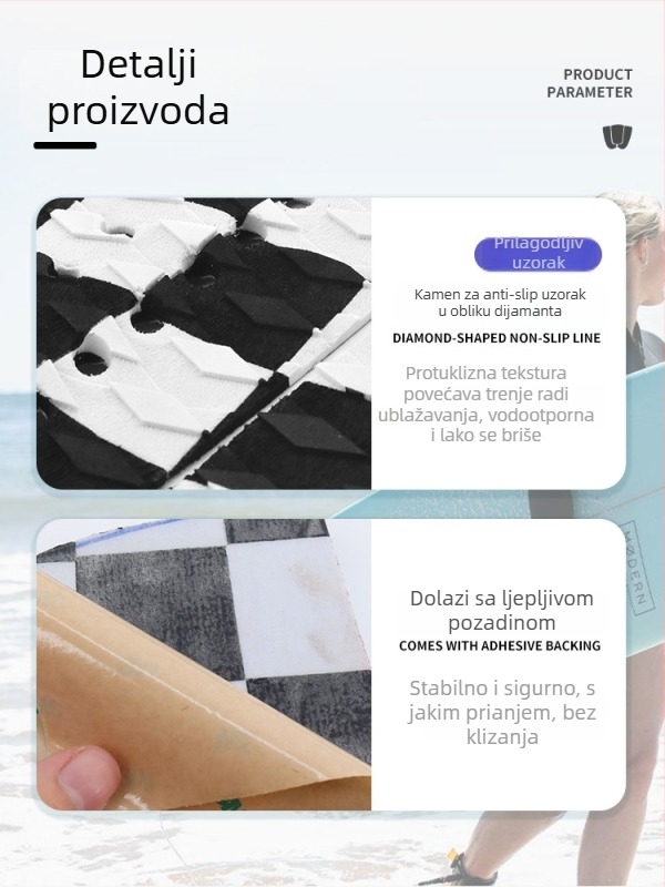 YiChen EVA protuklizna podloga za dasku za surfanje, univerzalna primjena, art. broj h02047