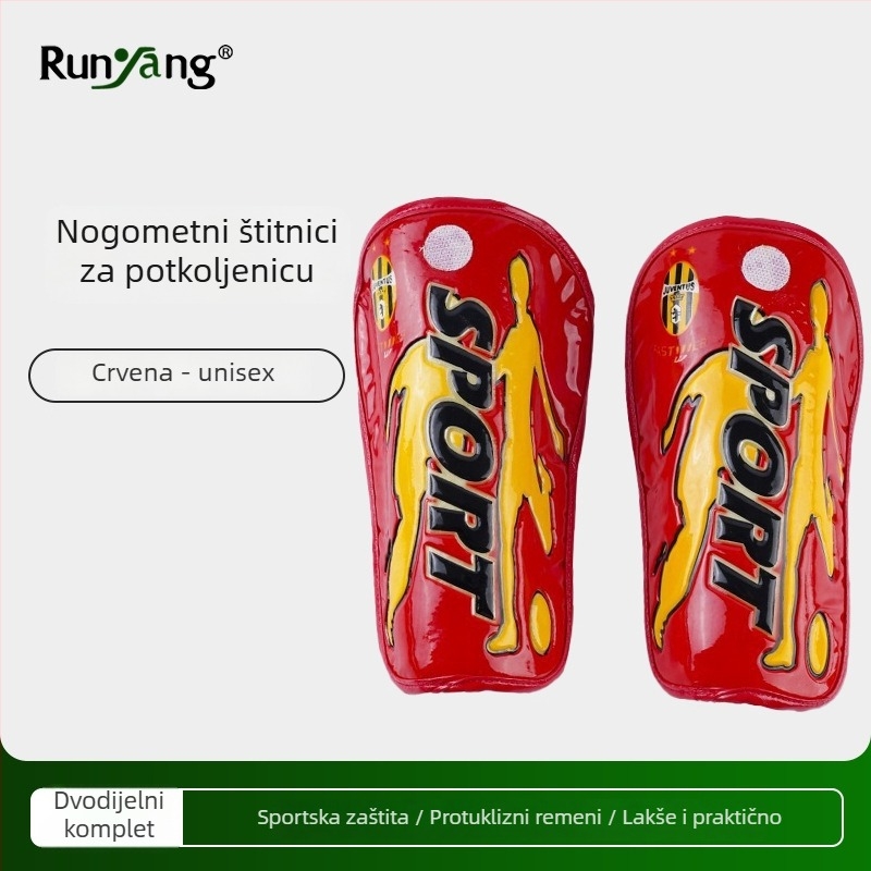 Runyang Nogometni štitnici za potkoljenicu – tanki plastični štitnici za nogu, zaštita gležnja, prilagodljivi, za trčanje i trening