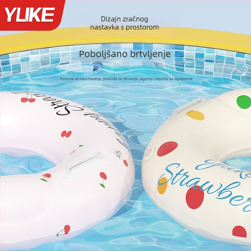 Kružni plivački prsten za odrasle s dvostrukom zračnom komorom, PVC i otisak, za vodene sportove