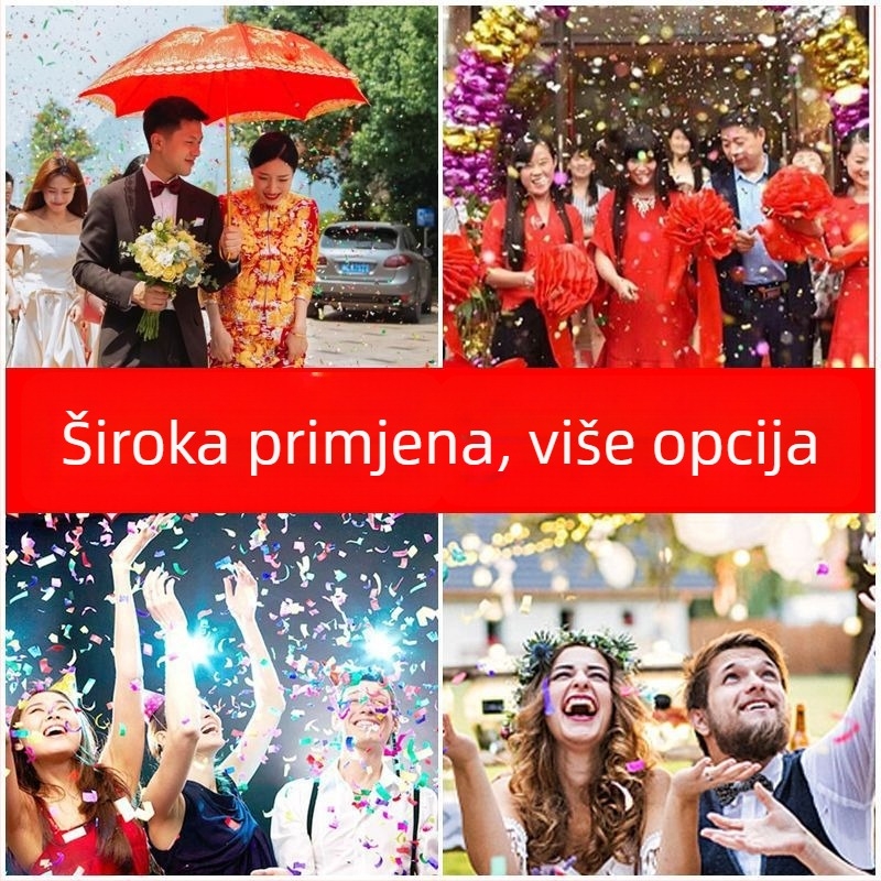 Rekvizit za uređenje prostora vjenčanja – plastična konfeti cijev s geometrijskim uzorkom, traka, za svadbene proslave