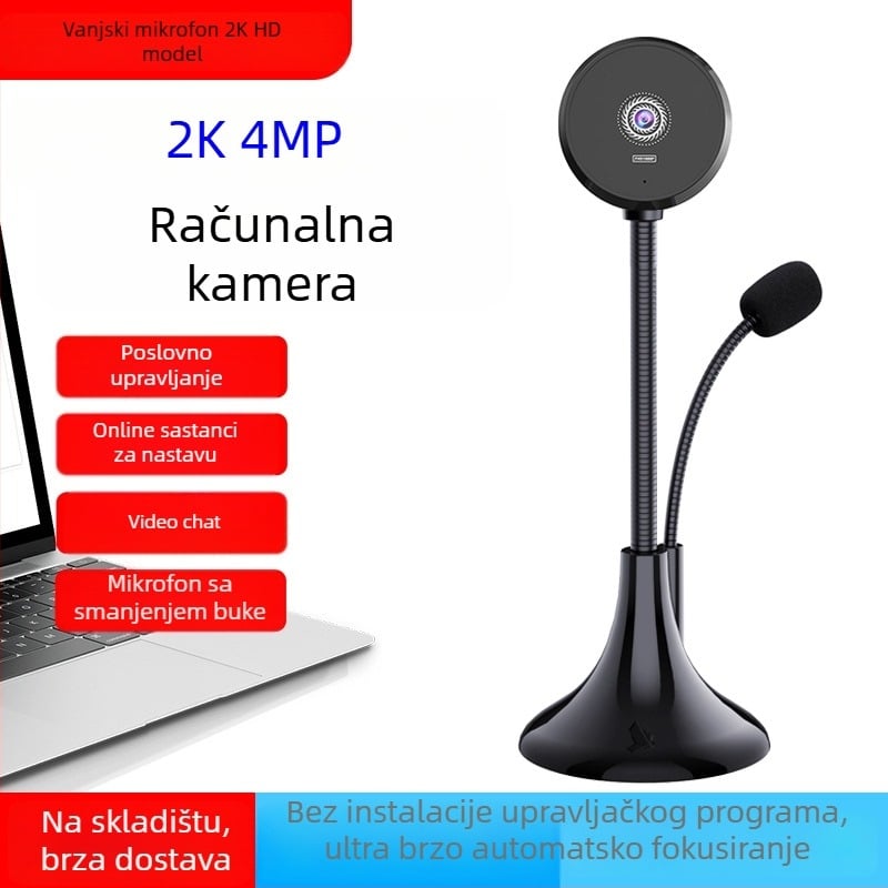 S60A Laptop/Desktop kamera s ugrađenim mikrofonom — 4K (3840x2160), 60FPS, USB 2.0, automatsko fokusiranje