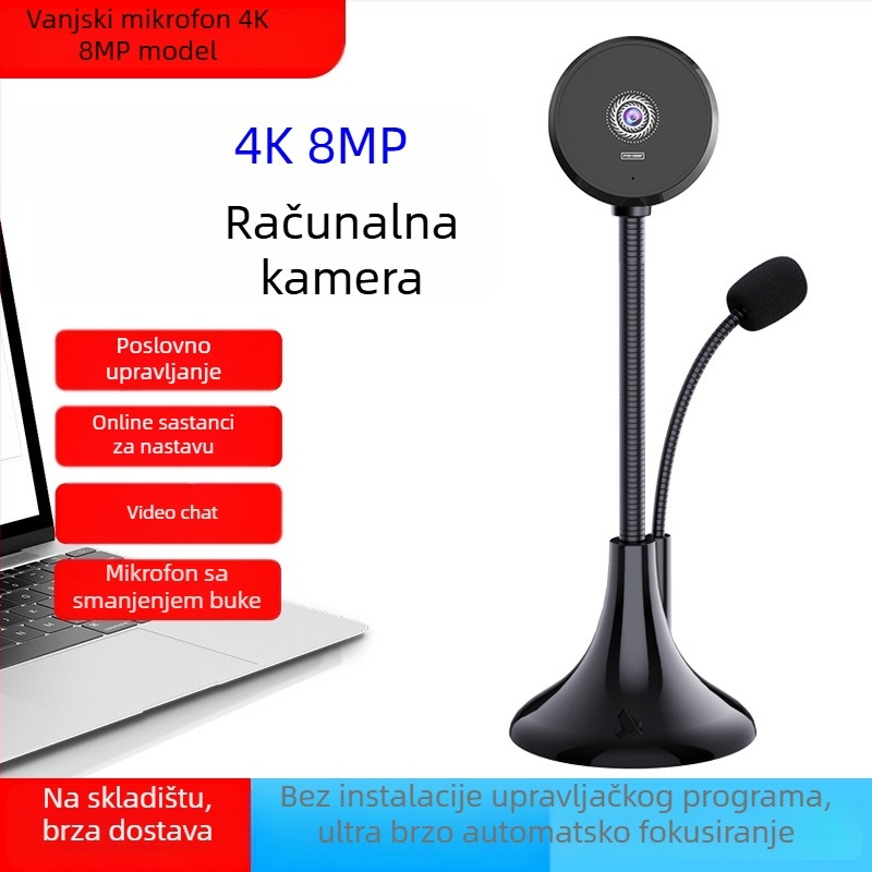 S60A Laptop/Desktop kamera s ugrađenim mikrofonom — 4K (3840x2160), 60FPS, USB 2.0, automatsko fokusiranje