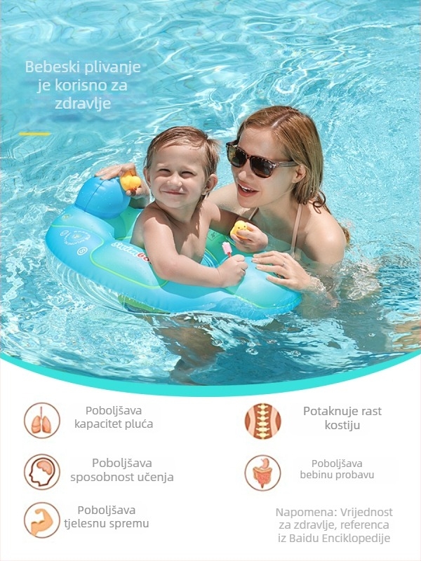 Swimbobo napuhavajući plivački prsten za djecu — ekološki PVC, debljina 0,35 mm, ručno napuhavanje, pogodno za bazene i vodne parkove
