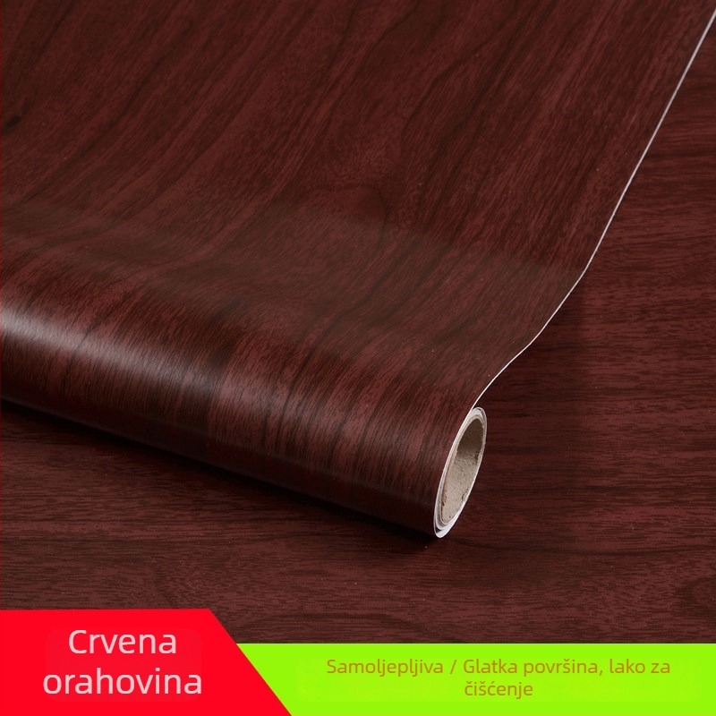 Tapeta s drvnim uzorkom, vodootporna zidna naljepnica za renoviranje namještaja, PVC, ravna zidna naljepnica, moderni minimalistički stil.