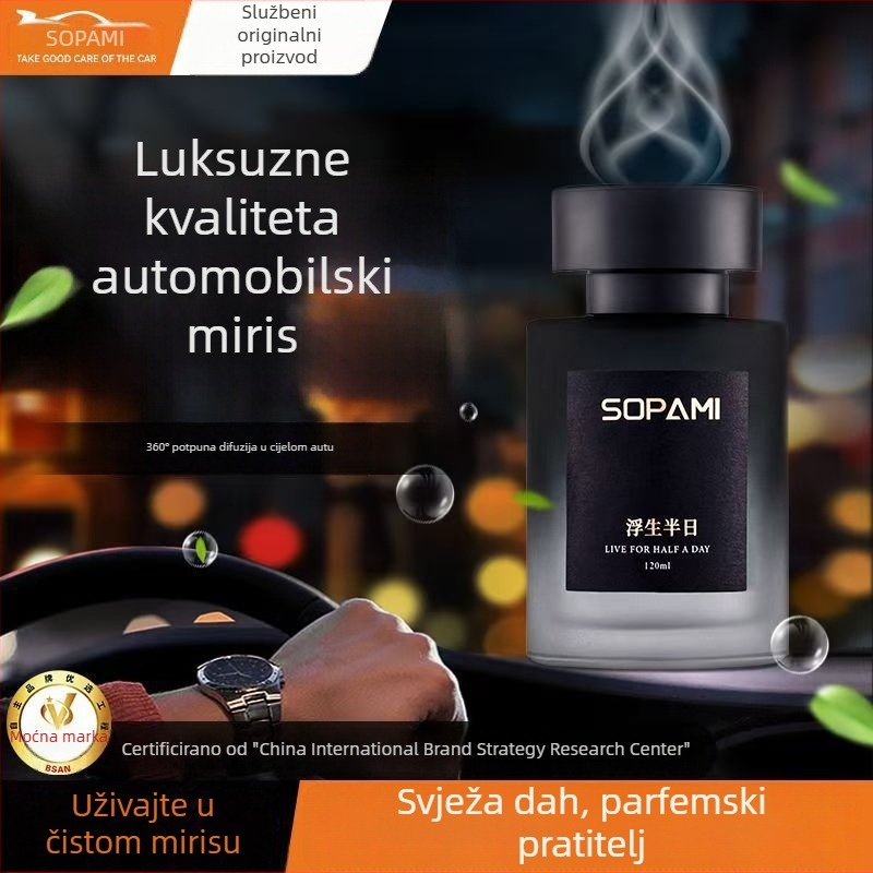 Automobilski aromaterapijski ukras za parfem, Liuli materijal, citrusni miris, zapremina 120 ml, trajanje isparavanja >90 dana, rok trajanja 3 godine