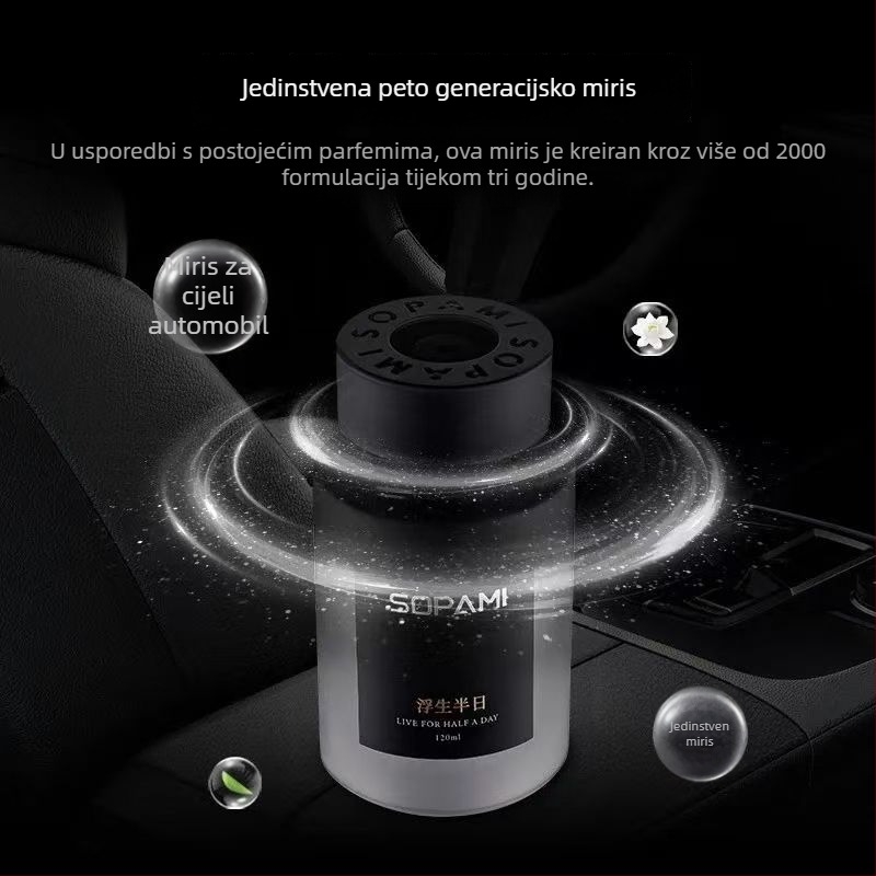 Automobilski aromaterapijski ukras za parfem, Liuli materijal, citrusni miris, zapremina 120 ml, trajanje isparavanja >90 dana, rok trajanja 3 godine