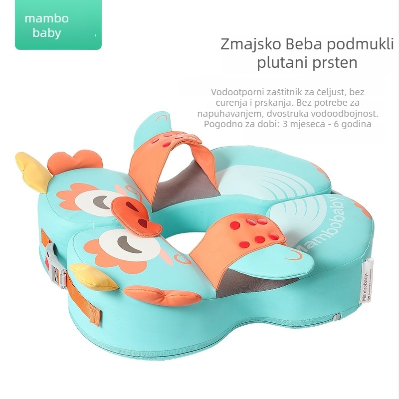 Mambobaby podlaktni plivački prsten s Totoro uzorkom, podesiv, bez napuhavanja, za djecu od 3 mjeseca do 6 godina