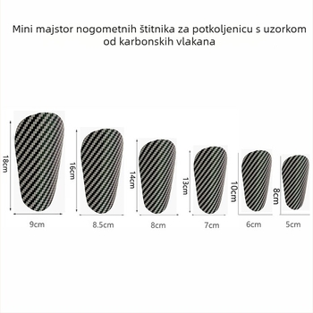 Zaštita za nogu za nogomet s karbonskim uzorom, plastična, mini/master model, za odrasle i djecu, pogodna za trčanje, vožnju bicikla i nogometni odbojka