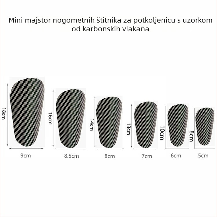 Zaštita za nogu za nogomet s karbonskim uzorom, plastična, mini/master model, za odrasle i djecu, pogodna za trčanje, vožnju bicikla i nogometni odbojka