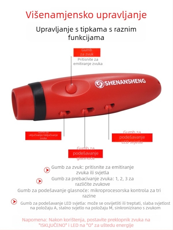 Elektronička zviždaljka, punjiva, višefunkcionalna (ABS kućište, ispis logotipa, prilagodljiva, za suce i trenere)