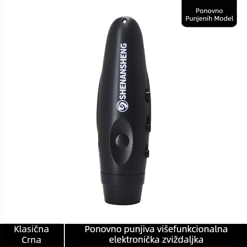 Elektronička zviždaljka, punjiva, višefunkcionalna (ABS kućište, ispis logotipa, prilagodljiva, za suce i trenere)