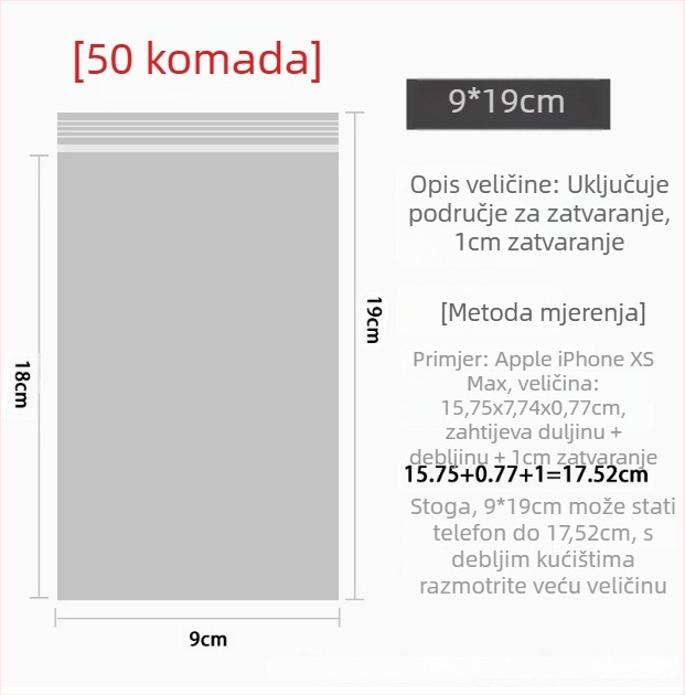 Samozatvarajuća prozirna PE vrećica za pakiranje dodatne opreme za mobitele (Materijal: PE; Marka: First Benefit; Namjena: pakiranje dodatne opreme za mobitele)