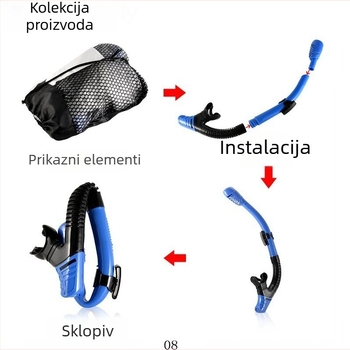 Suhe šnorklaške naočale za šnorkanje i slobodno ronjenje – silikon + PC leće, za odrasle