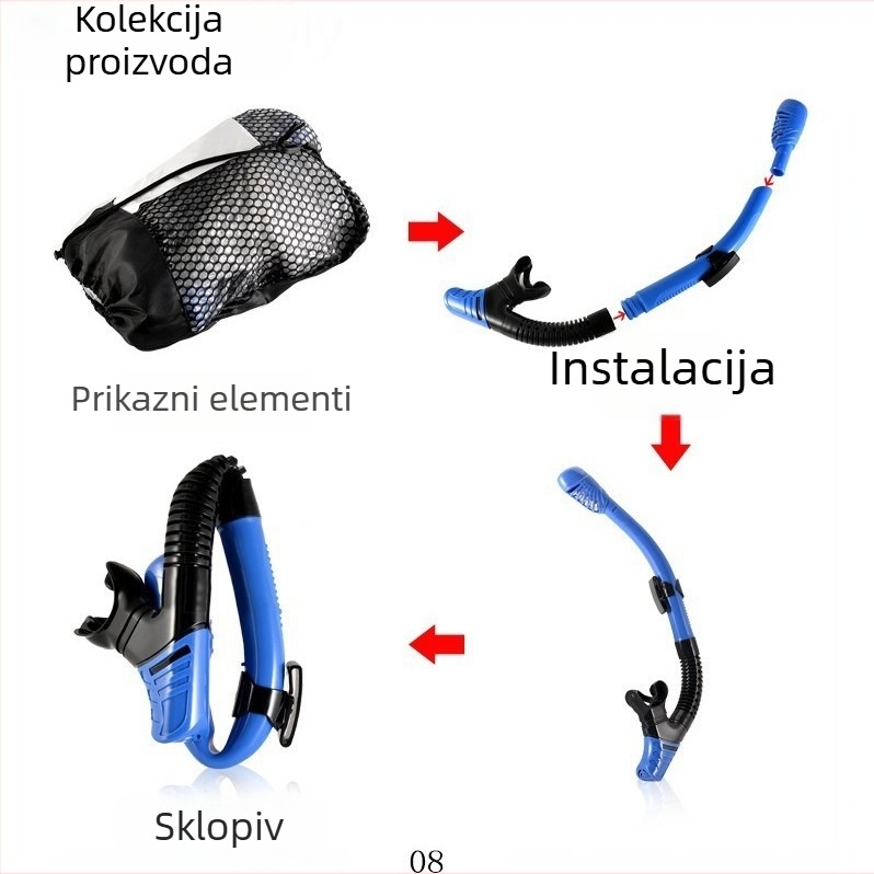 Suhe šnorklaške naočale za šnorkanje i slobodno ronjenje – silikon + PC leće, za odrasle