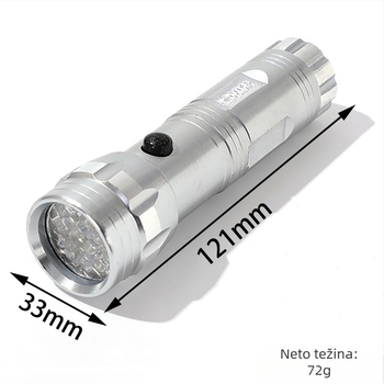 LED svjetiljka od aluminijskog legura, 3W LED, AA baterija, ručno napajanje