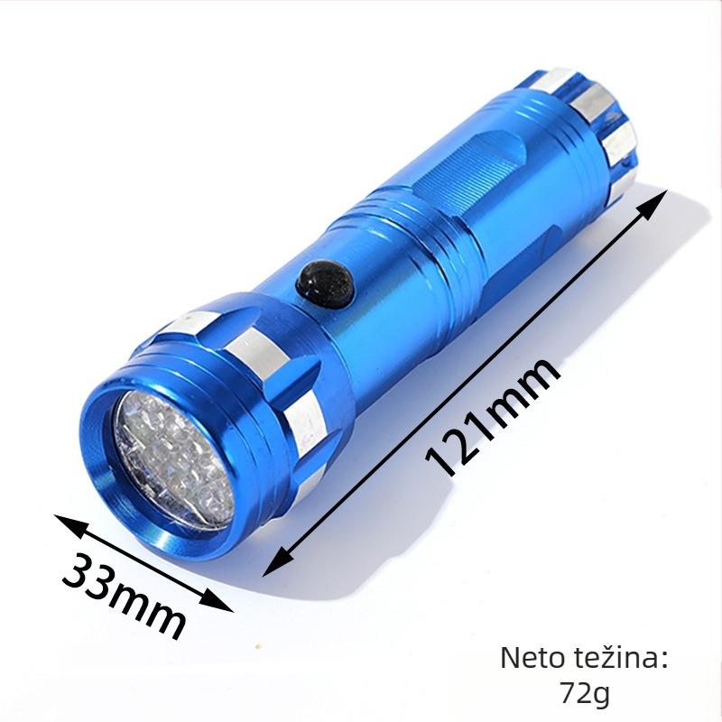 LED svjetiljka od aluminijskog legura, 3W LED, AA baterija, ručno napajanje