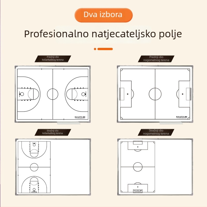 Taktička ploča s magnetskim za košarku i nogomet sa stalkom, dvostrana, sklopiva, aluminijski okvir, kod zjszsb-001