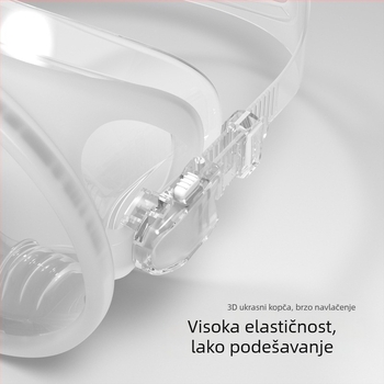 Integrirana anti-fog maska za ronjenje i šnorkanje, velika maska, vodootporna i nepropusna; silikon, kaljeno staklo i polikarbonat