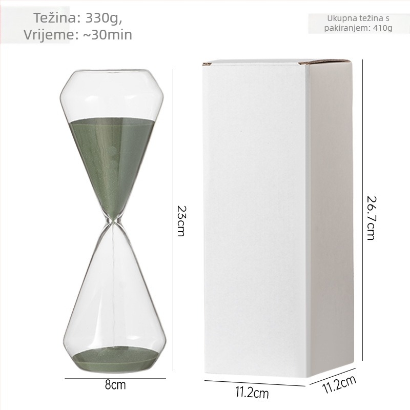 Sat s borosilikatnim staklom, ručno puhan, Xin lai, viseća dekorativna ukras, mjerenje vremena 15/30/60 minuta