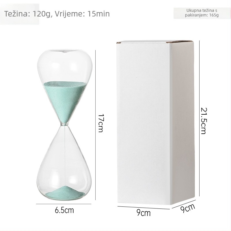 Sat s borosilikatnim staklom, ručno puhan, Xin lai, viseća dekorativna ukras, mjerenje vremena 15/30/60 minuta