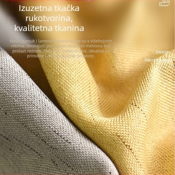 Konopna tkanina za blackout zavjese, nordijski stil, visoko zatamnjenje 70–90%, jednofarbna, moderni minimalistički stil, Proces 4425028