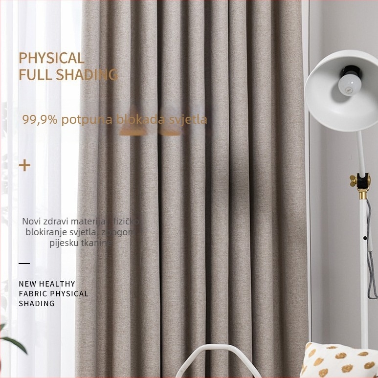 Konopna tkanina za blackout zavjese, nordijski stil, visoko zatamnjenje 70–90%, jednofarbna, moderni minimalistički stil, Proces 4425028