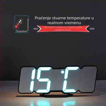 Budilica Li&Tai, LED brojčani prikaz, termometar, vječni kalendar, odbrojavanje, mjerenje vlage