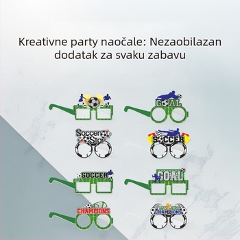 Papirnе naočale za zabavu — rekviziti za fotiranje, bar i navijači Svjetskog nogometnog prvenstva, jednokratni, svijetleće naočale (Papir; Tisak; Prilagodba; Logo otisak; Svjetleće naočale)