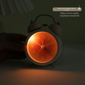 Mimidu stolni budilnik za učenike — analogni prikaz s brojevima, napajanje baterijom, glatko kretanje sekundne kazaljke, alarm i funkcija tišine