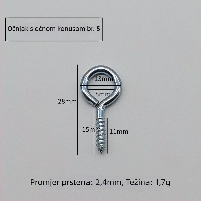Kuka Cup hook s proširenim vijkom — legura, moderni minimalistički stil, za odjeću i šešire