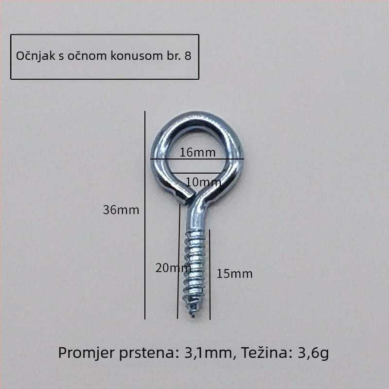 Kuka Cup hook s proširenim vijkom — legura, moderni minimalistički stil, za odjeću i šešire