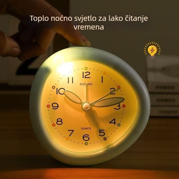 Stolni budilnik s glatkim pokretom sekunde, prikaz strelica i brojki, napajanjem suhim baterijama, korejski stil