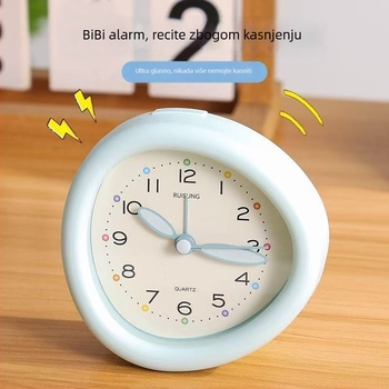 Stolni budilnik s glatkim pokretom sekunde, prikaz strelica i brojki, napajanjem suhim baterijama, korejski stil