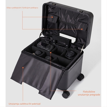 Kamera putna torba s flip-top otvorom; polikarbonat; vodootporna; TSA zaključavanje