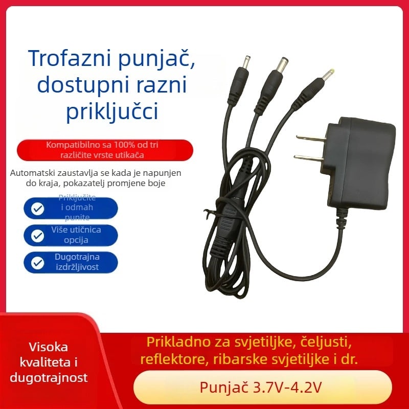 Punjač za čelovku s izlazom 1–3, ručno pokretanje, ponovno punjiv, plastično kućište, pogodan za ronjenje, planinarenje i kampiranje