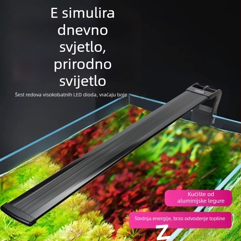 LED klip-on vodootporno svjetlo za akvarij – namijenjeno guppyju, svjetlo za rast algi