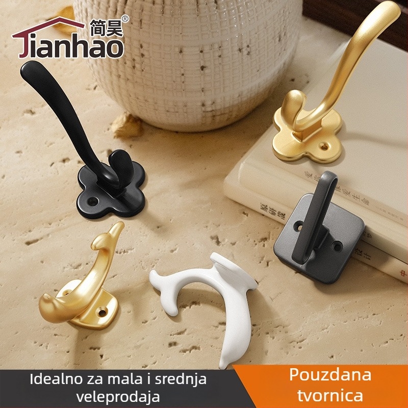 Kuka za odjeću od aluminijske legure, delfin oblik, moderni minimalistički dizajn za garderobu, modeli 907–909, premaz sprejem, Jian Hao