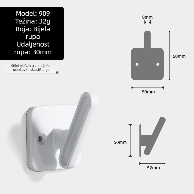 Kuka za odjeću od aluminijske legure, delfin oblik, moderni minimalistički dizajn za garderobu, modeli 907–909, premaz sprejem, Jian Hao