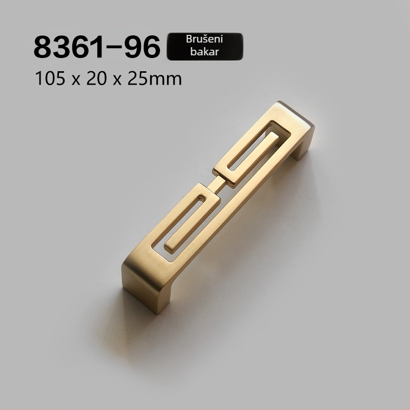 Drška za ormar s jednim otvorom, kineskog stila, cinkova legura, elektroplatinirano, model 8371