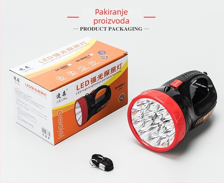 LED svjetiljka za nuždu s ručnim punjenjem, 100–240 lm, 1 W, 400 mAh, ABS kućište