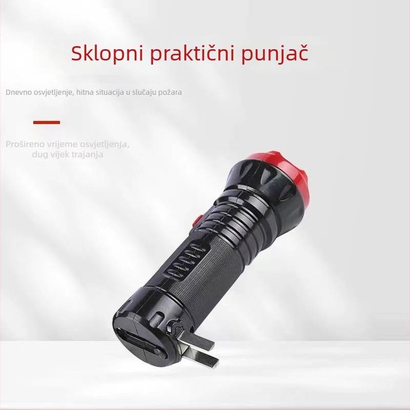 LED svjetiljka za nuždu s ručnim punjenjem, 100–240 lm, 1 W, 400 mAh, ABS kućište