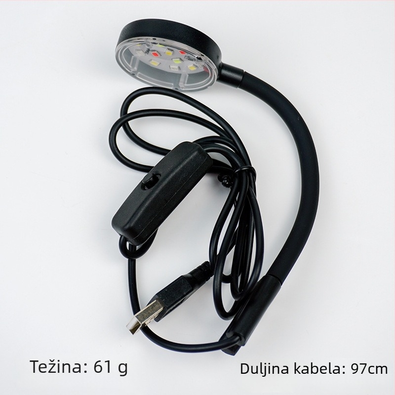 LED lampica za akvarij USB, PVC ravno tijelo, dekorativno osvjetljenje, 3W