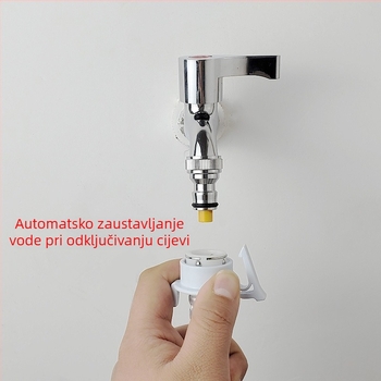 Adapter za dovod vode perilice, izrađen od čistog bakra, 4-uzlazna veza, keramički disk ventil, montaža ključem, model 985