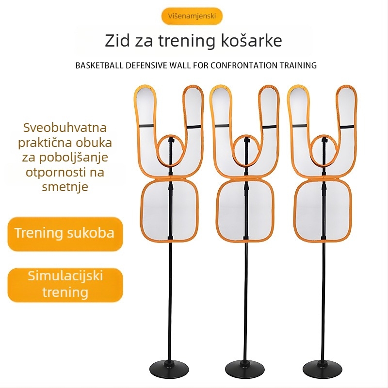 Crown humanoidna zidna figura za trening slobodnih udaraca – alat za trening nogometa, košarke i odbojke (metal, vlaknaste stakloplastične šipke, guma)