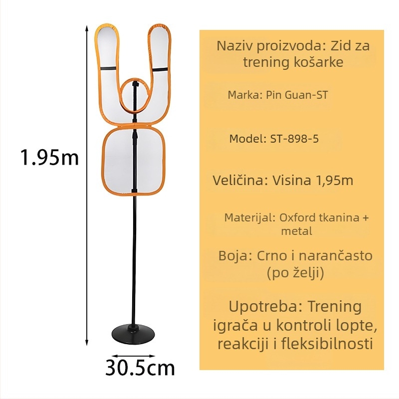 Crown humanoidna zidna figura za trening slobodnih udaraca – alat za trening nogometa, košarke i odbojke (metal, vlaknaste stakloplastične šipke, guma)
