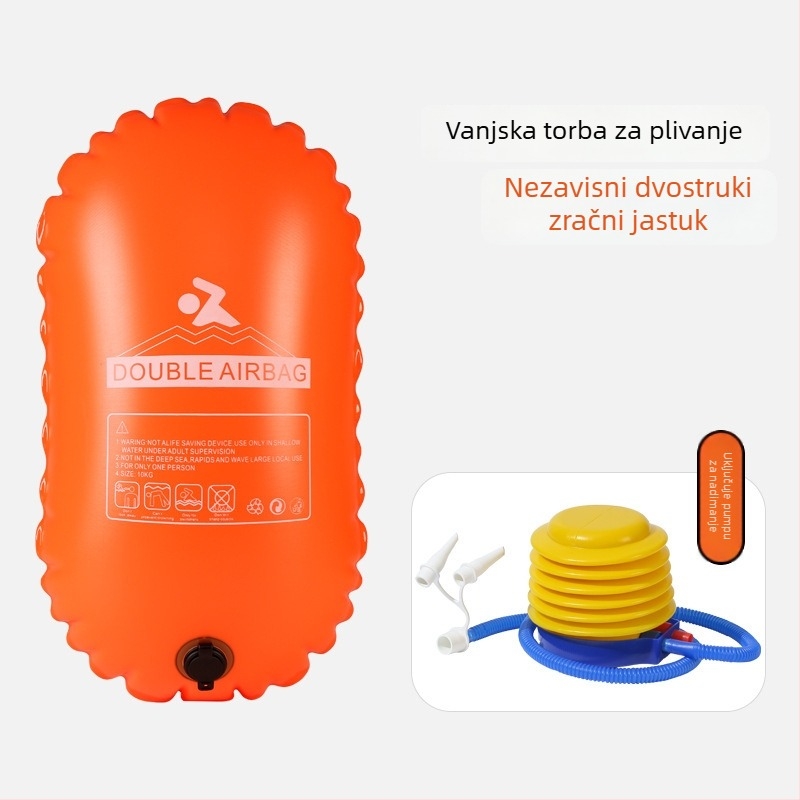 Torba za plivanje s dvostrukom zračnom komorom, vodootporna torba za vodne sportove, PVC, korejski stil, ispis logotipa, Rainguard, kapacitet 5-15-20