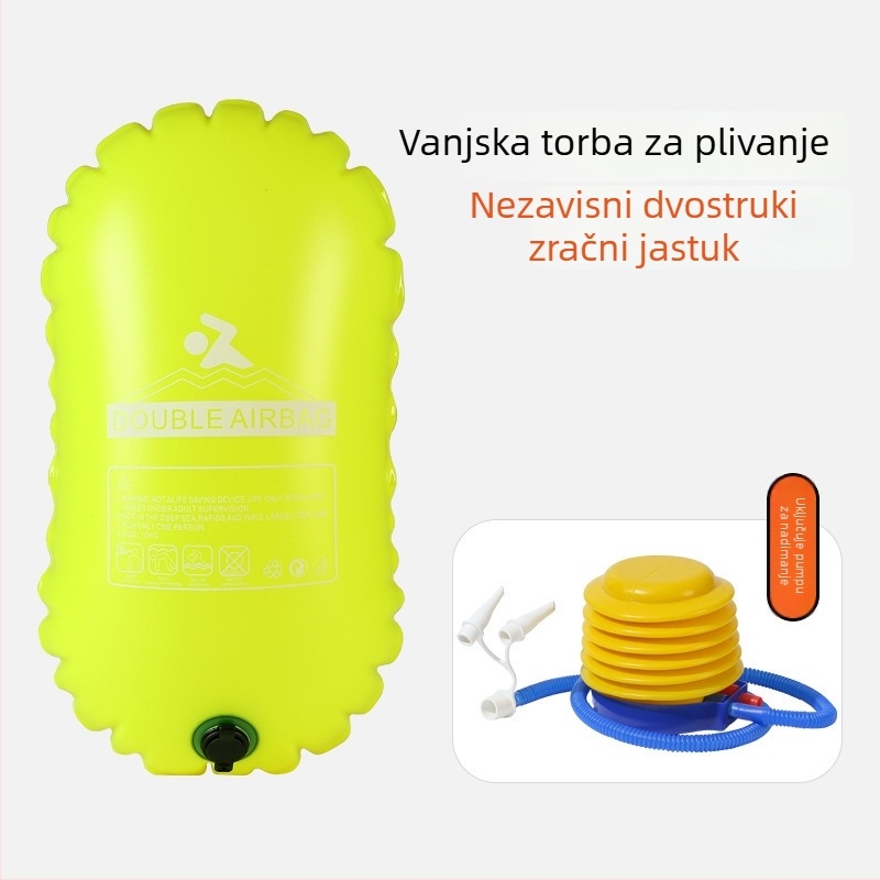 Torba za plivanje s dvostrukom zračnom komorom, vodootporna torba za vodne sportove, PVC, korejski stil, ispis logotipa, Rainguard, kapacitet 5-15-20