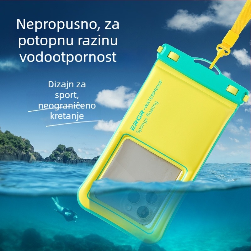 ERGR PVC vodootporna torbica za telefon – kompatibilna s dodirnim zaslonom, 3L kapacitet, unisex, za rekreaciju, ronjenje, plažu i fotografiju